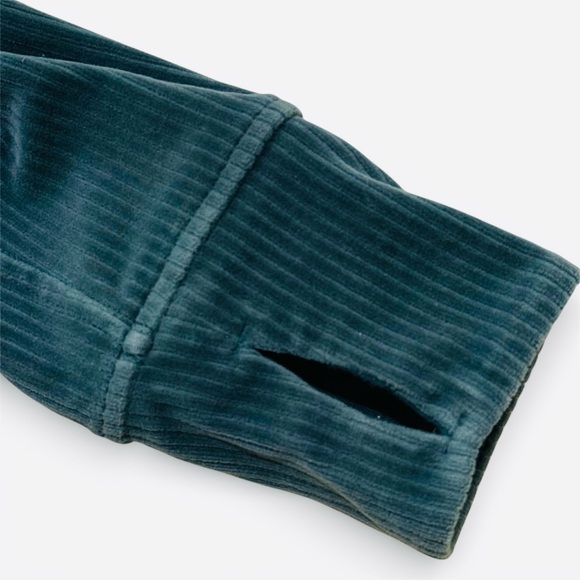 Lululemon Track Set Scuba Jacket Wide Leg Pants Storm Teal Velvet Cord Size 4 - Picture 6 of 13